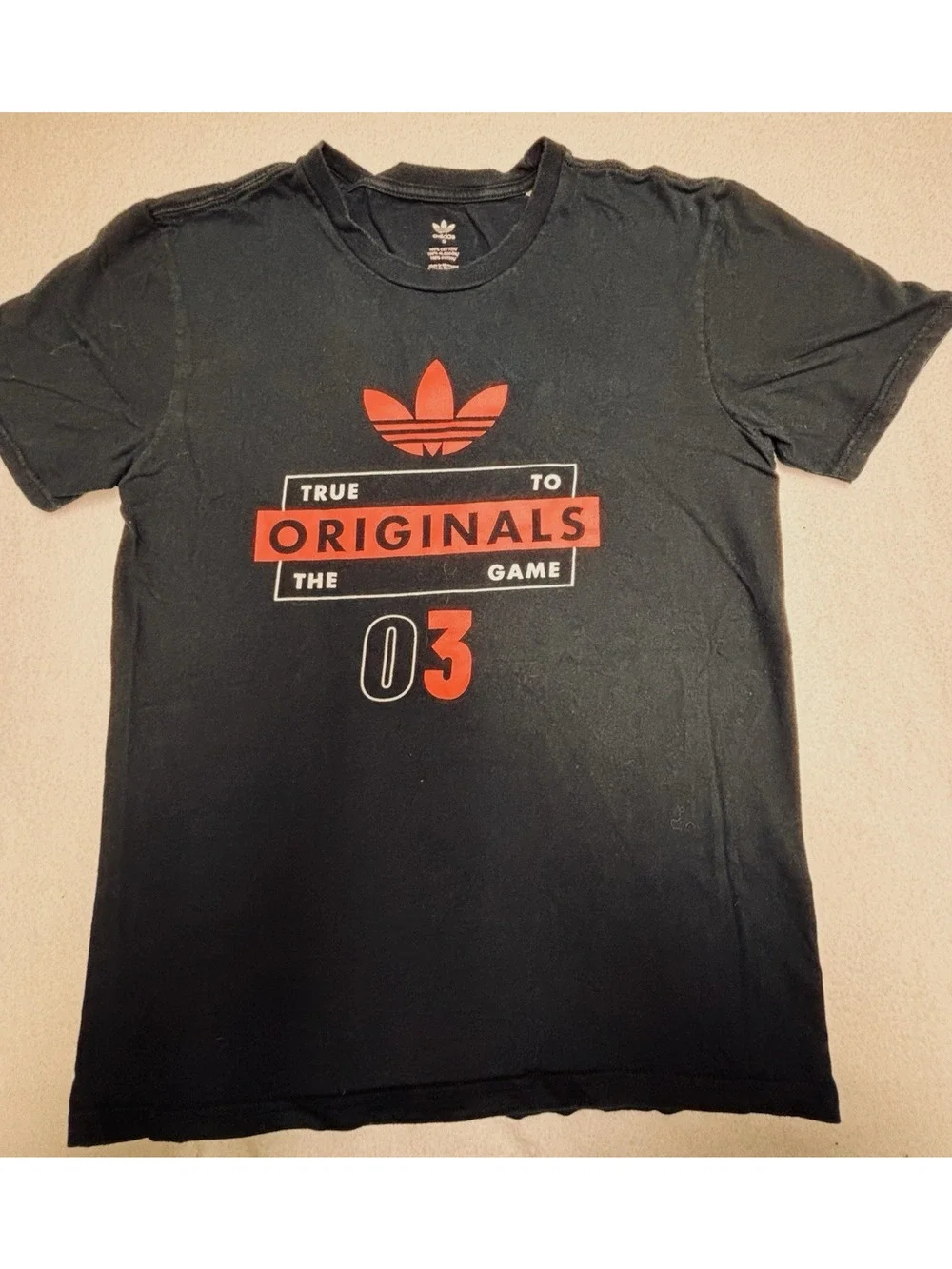 Mens Adidas Black w Pink Originals True to the Game T Shirt S Unworn?